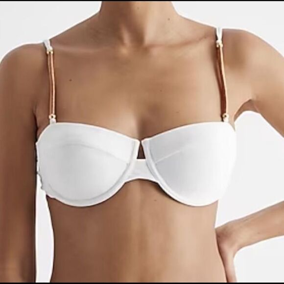 NWT EXPRESS white bikini top with copper detailing size Medium - Picture 1 of 6
